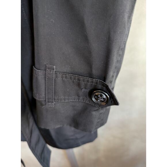 London Fog Womens Solid Black All Season Trench Coat Sz Large - Picture 8 of 12